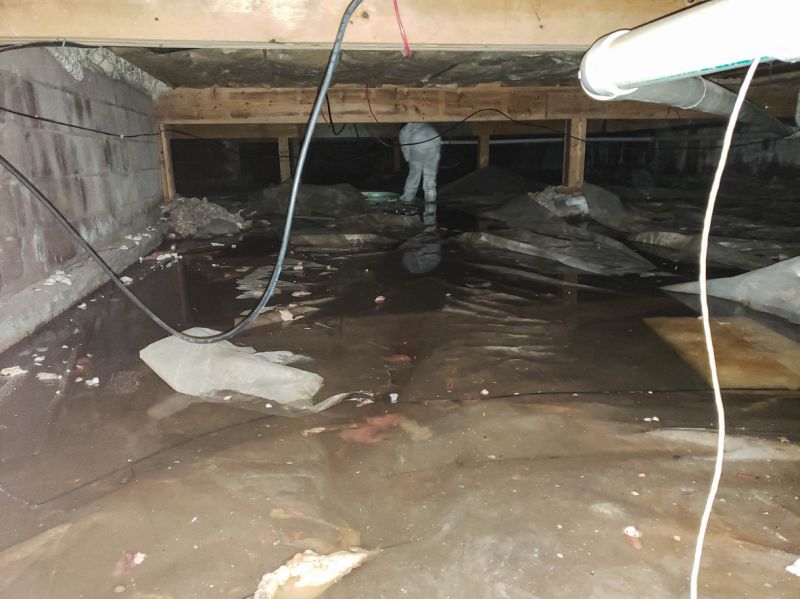 Crawlspace with Moisture Barrier