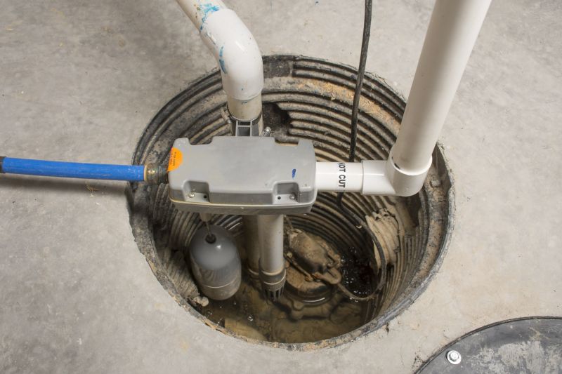 Interior sump pump system in a basement